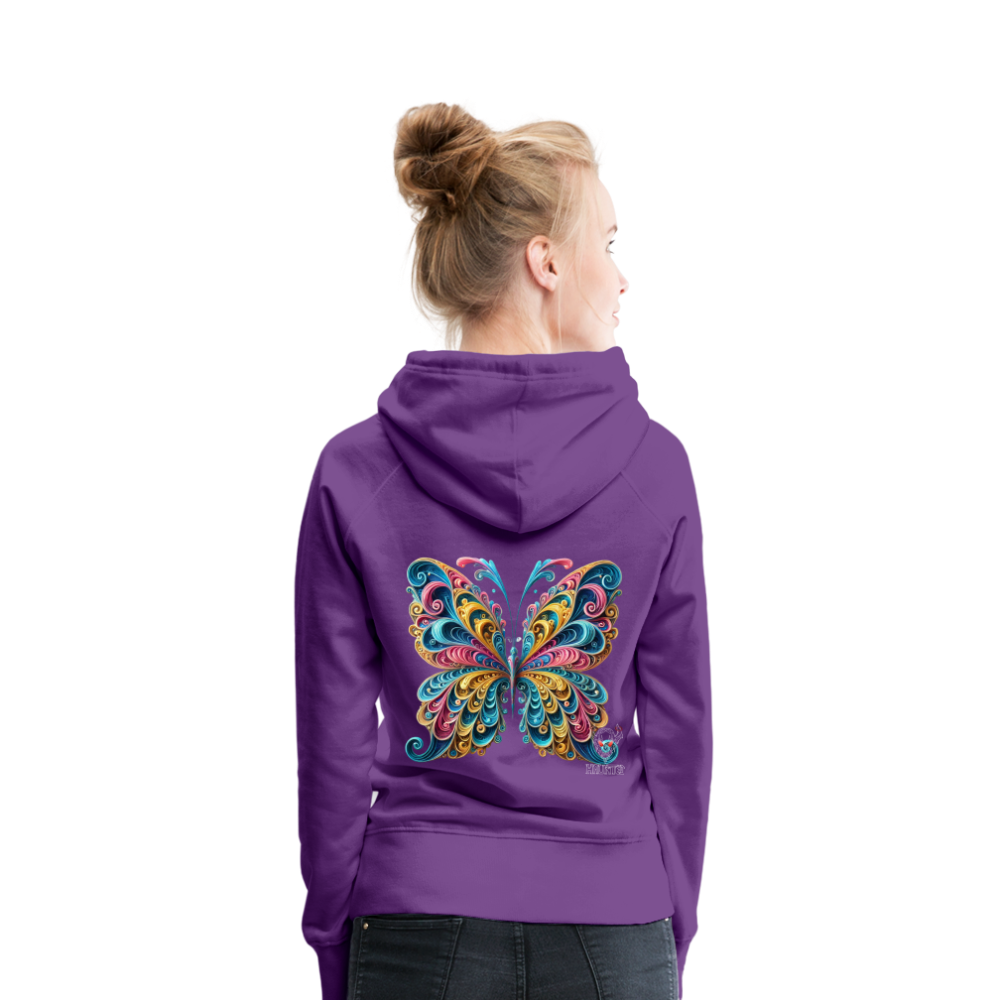 Woman Hoodie Whimsical Butterfly Harmony - Purple