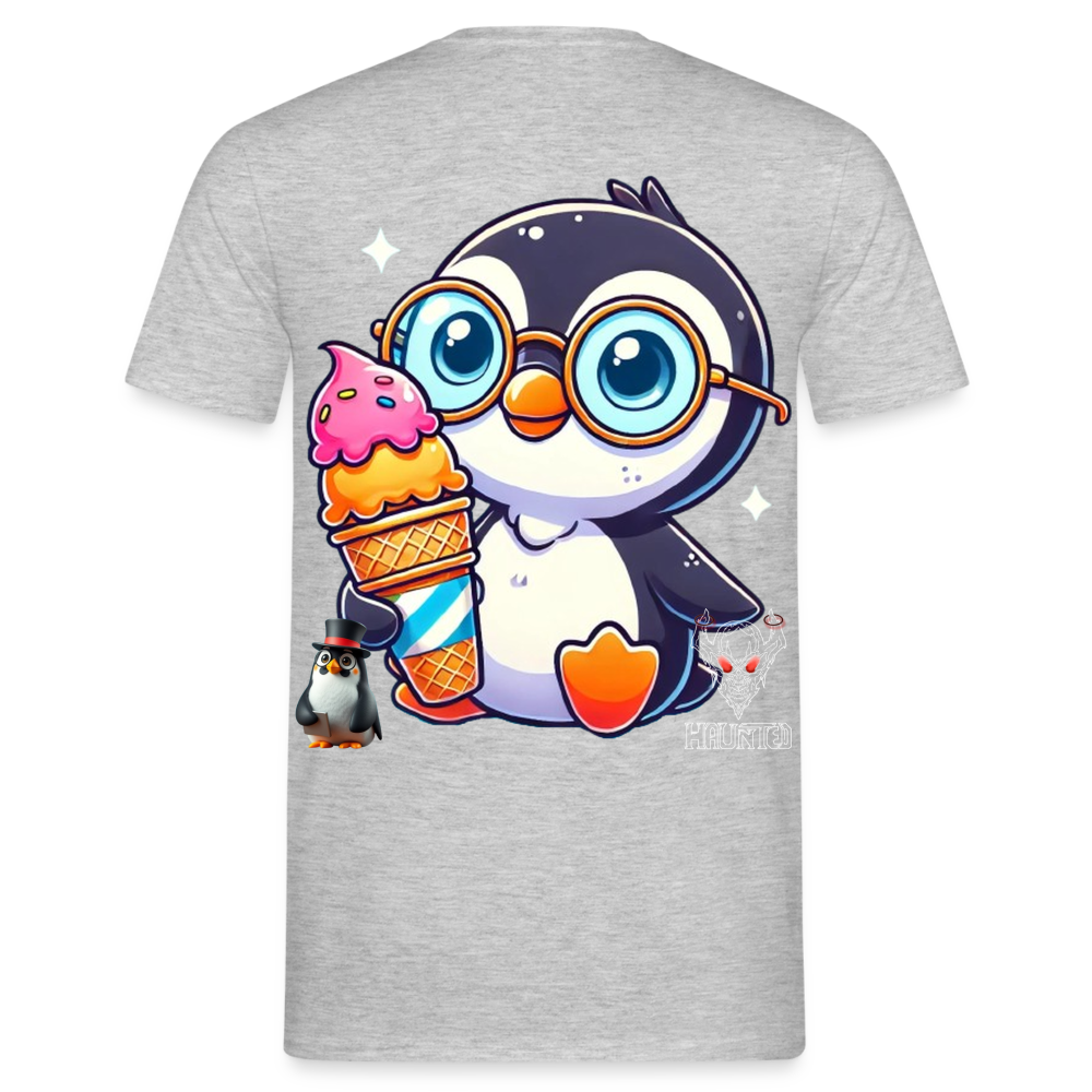 Men T-Shirt KasPenguin with Ice - Grau meliert
