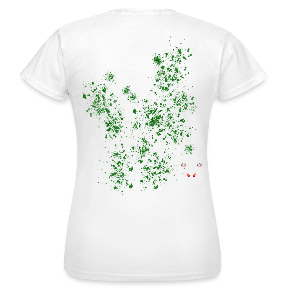 Women T-Shirt Dark Green Wings - Weiß