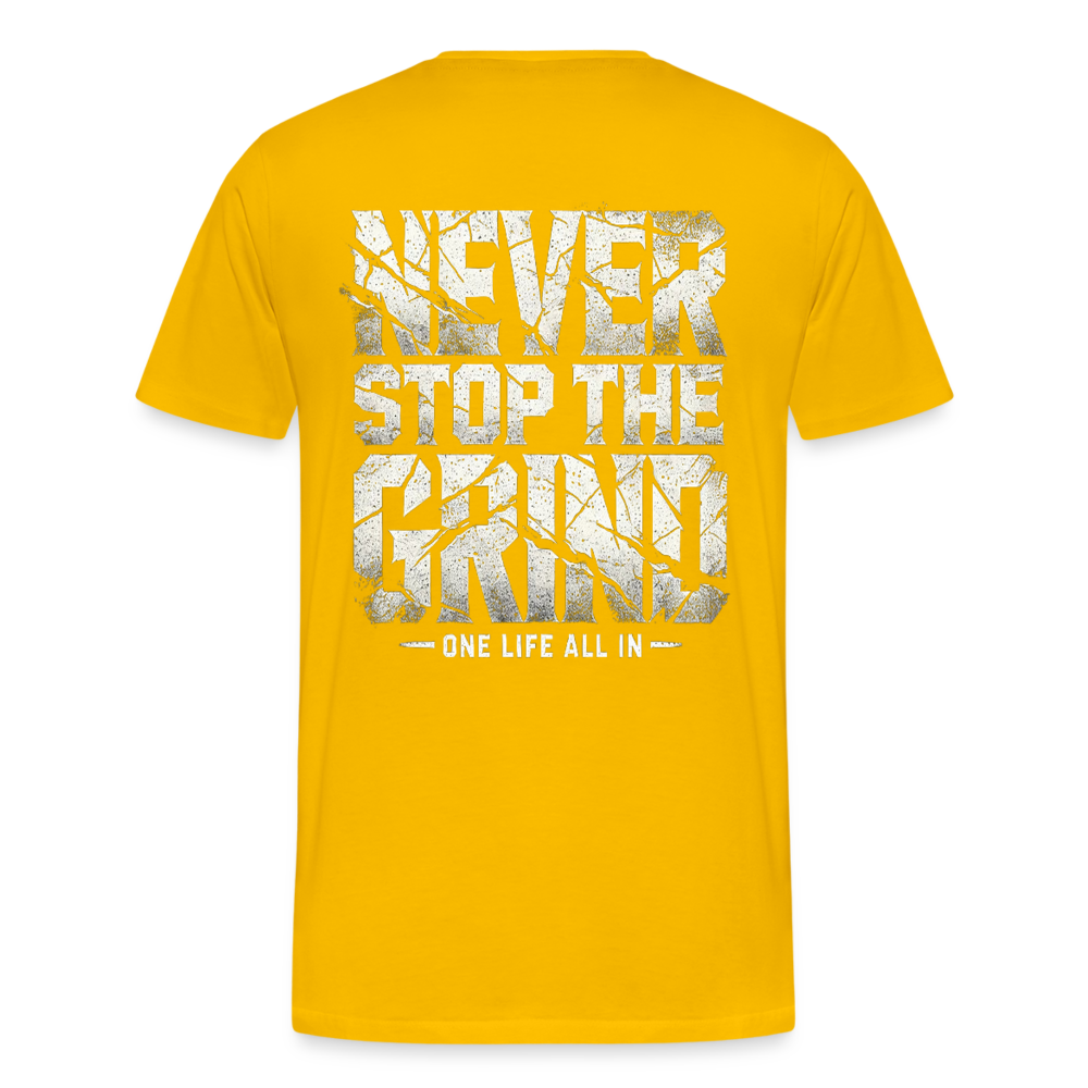 Men T-Shirt Never Stop The Grind - Sonnengelb