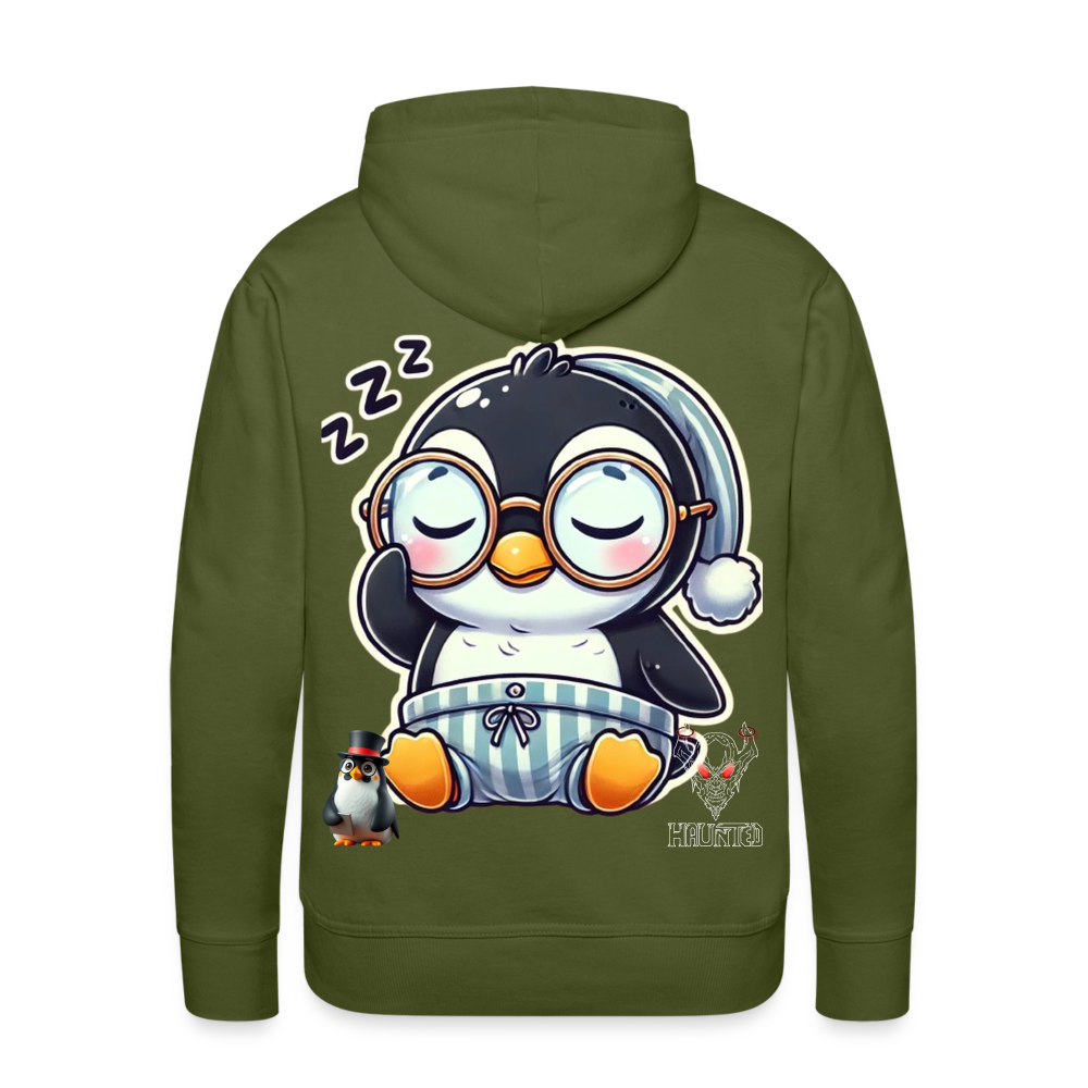 Men Hoodie Sleepy KasPenguin - Olivgrün