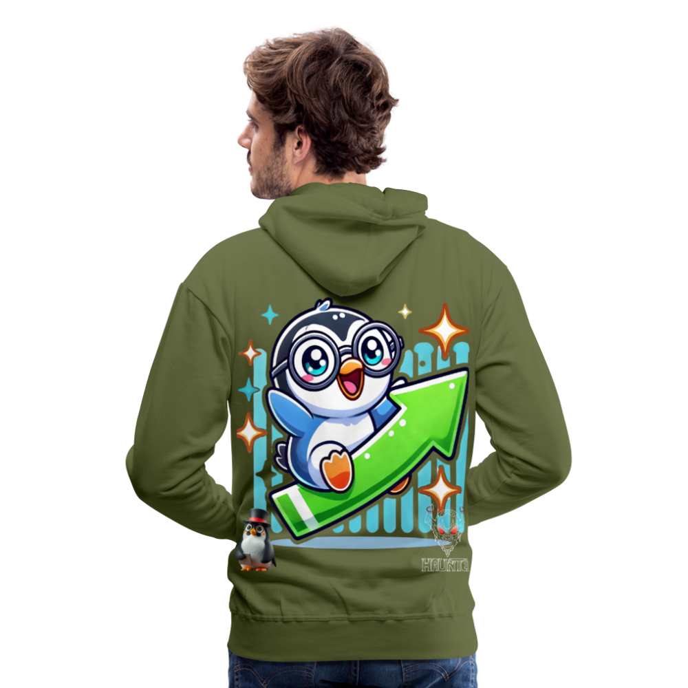 Men Hoodie KasPenguin Riding the Trend - Olivgrün