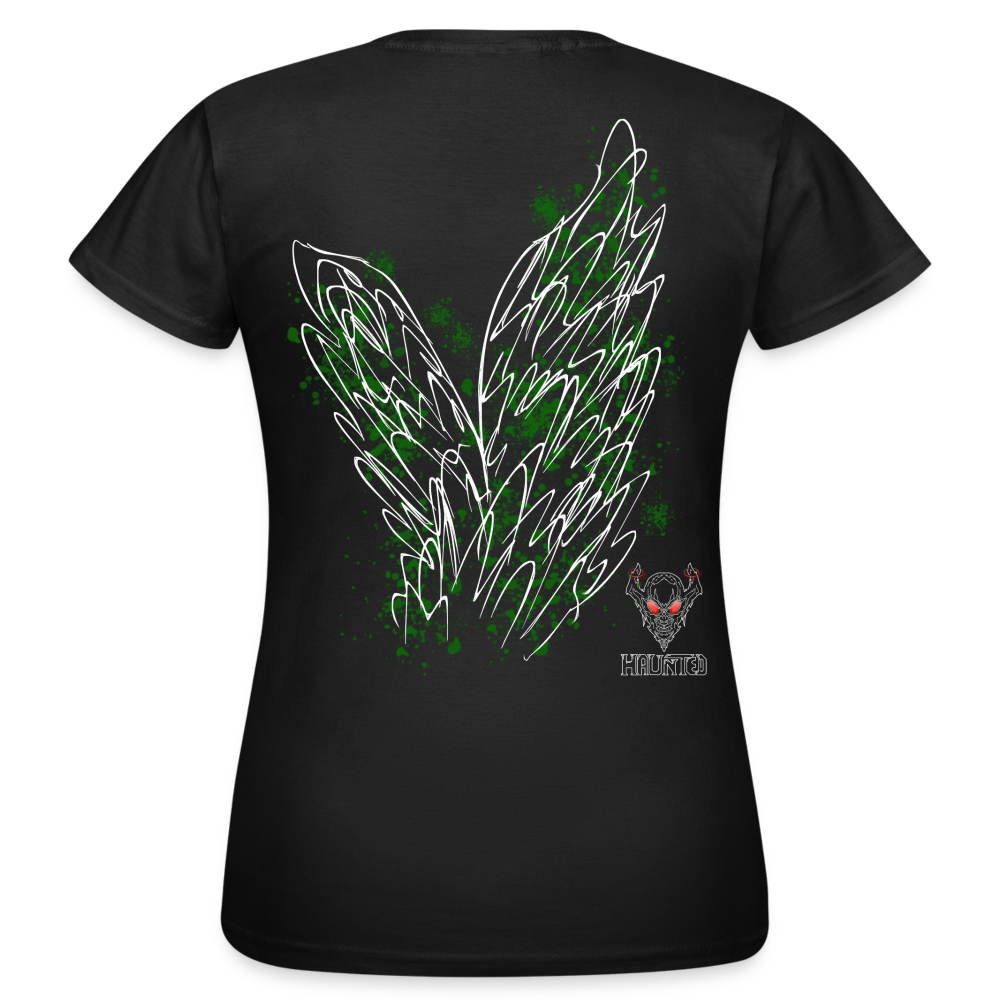 Women T-Shirt Dark Green Wings - Schwarz