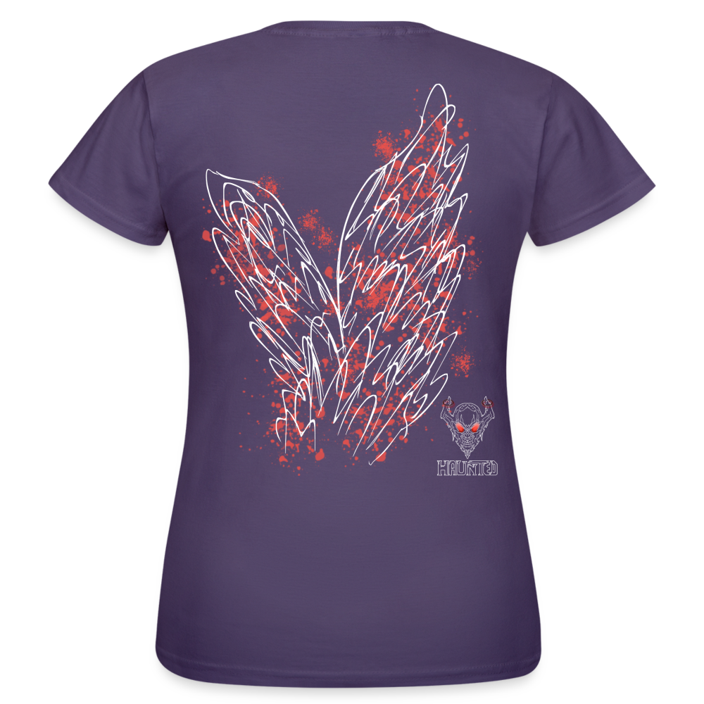 Women T-Shirt Light Red Wings - Dunkellila