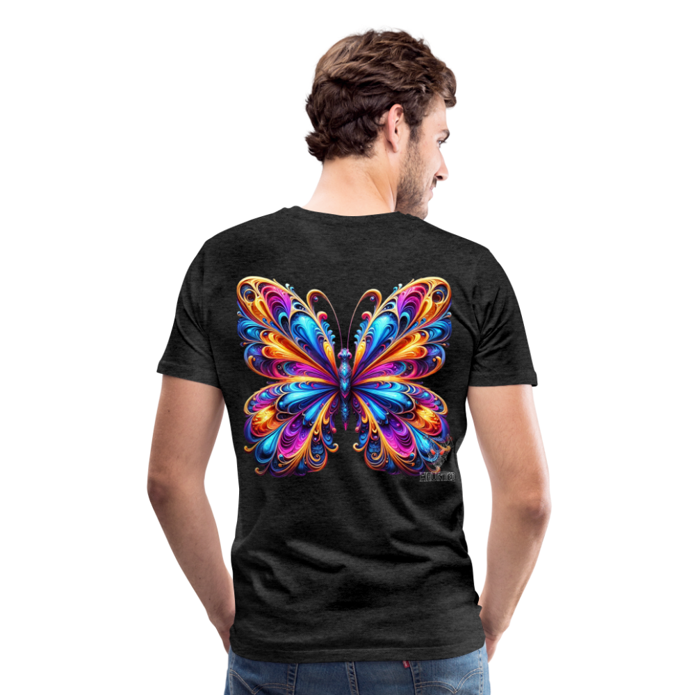 Men T-Shirt Vibrant Butterfly Elegance - Anthrazit