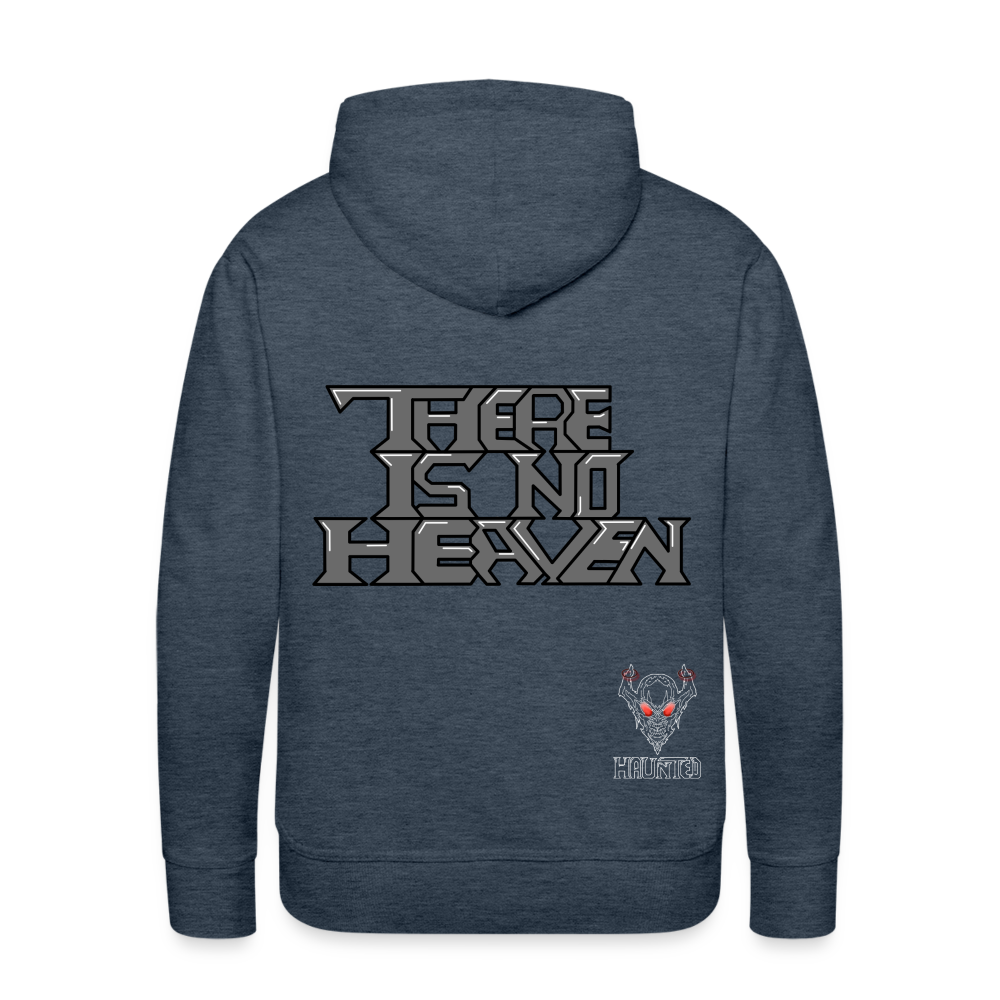 Men Hoodie There Is No Heaven Text - Jeansblau