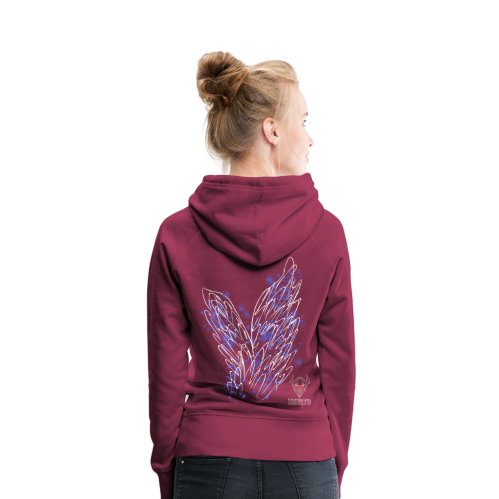 Women Hoodie Light Blue Wings - Bordeaux