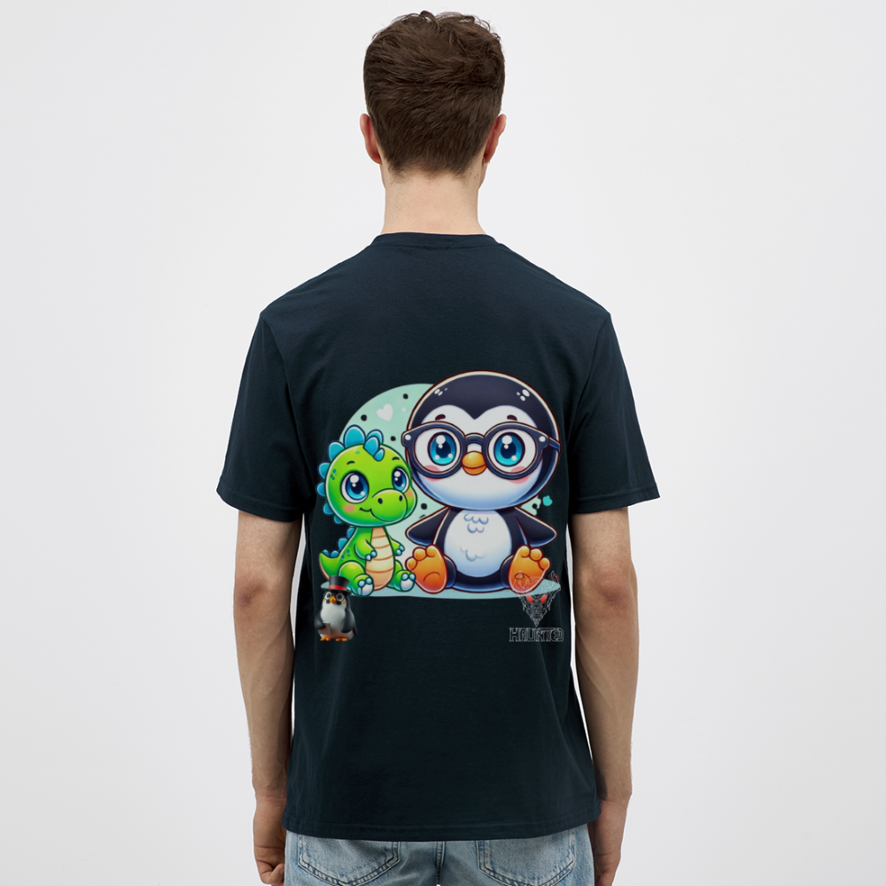 Men T-Shirt KasPenguin with Dinosaur - Navy