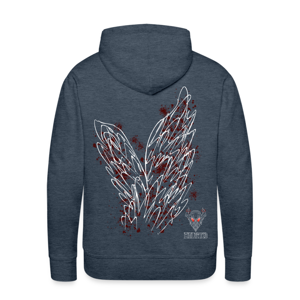 Men Hoodie Dark Red Wings - Jeansblau