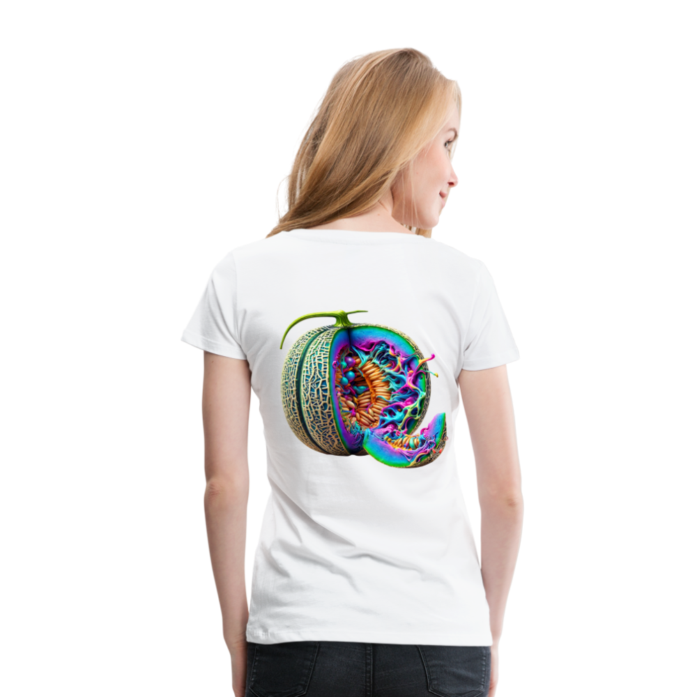 Woman T-Shirt Neon Melon Art - Weiß