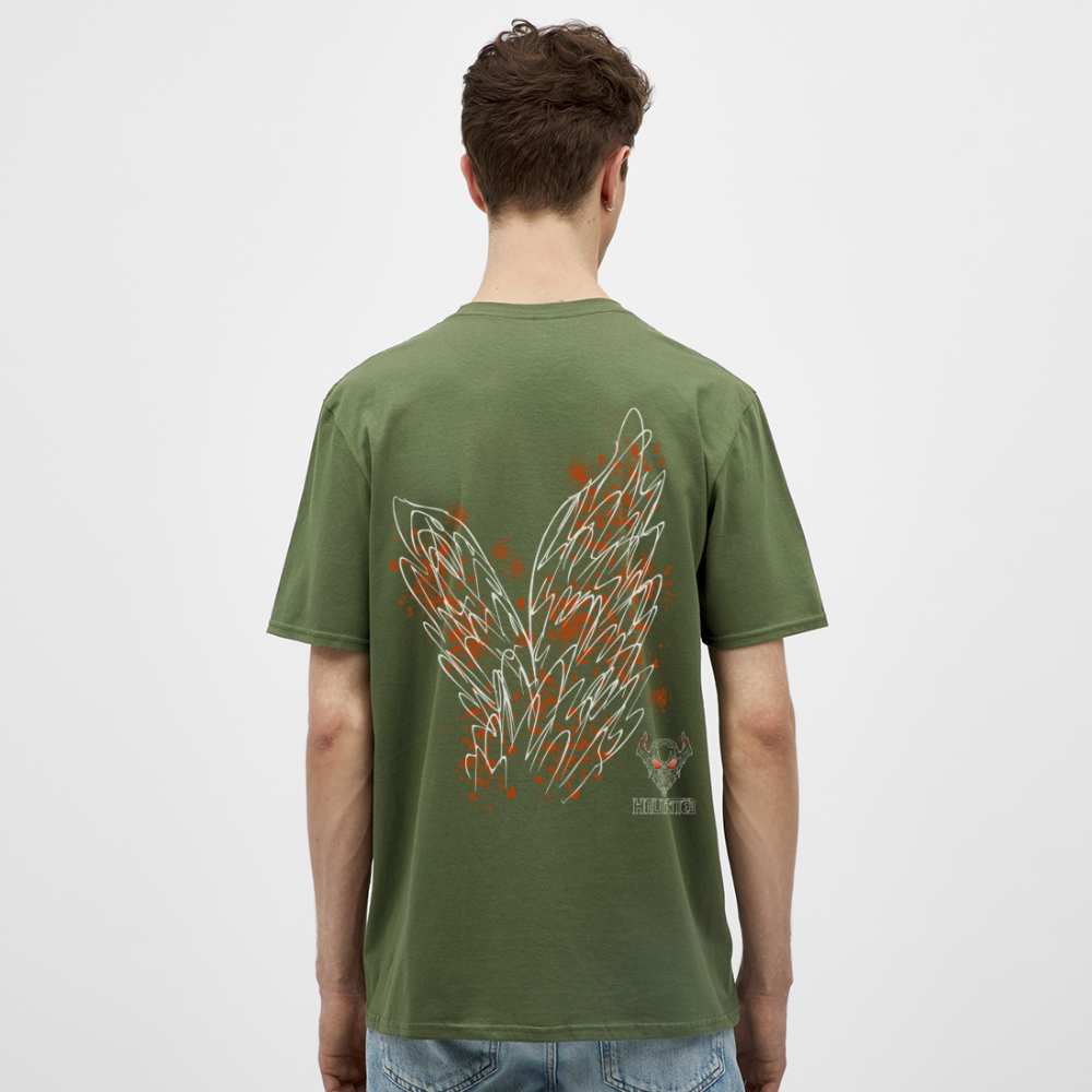 Men T-Shirt Orange Wings - Militärgrün