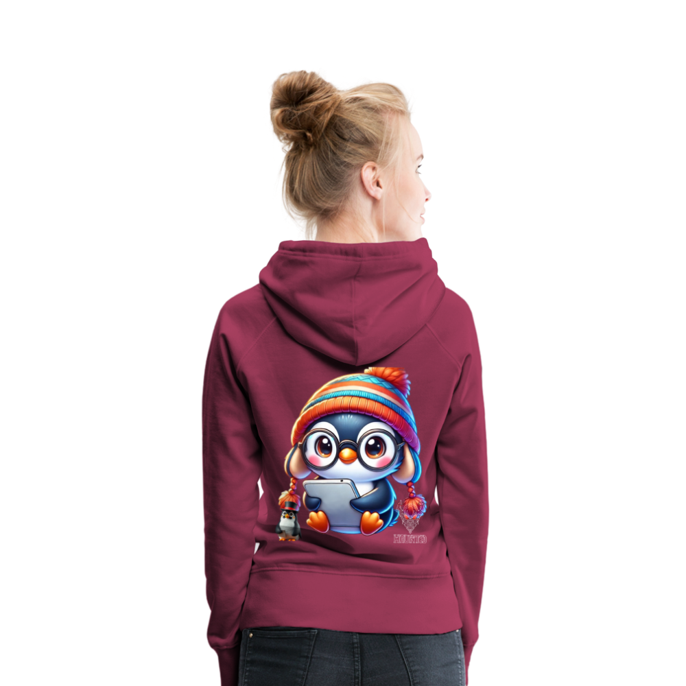 Women Hoodie KasPenguin with Pad - Bordeaux