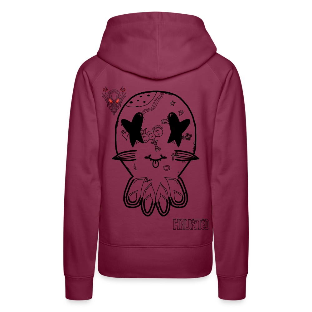 Woman Hoodie Ghost Doodle Dark - Bordeaux