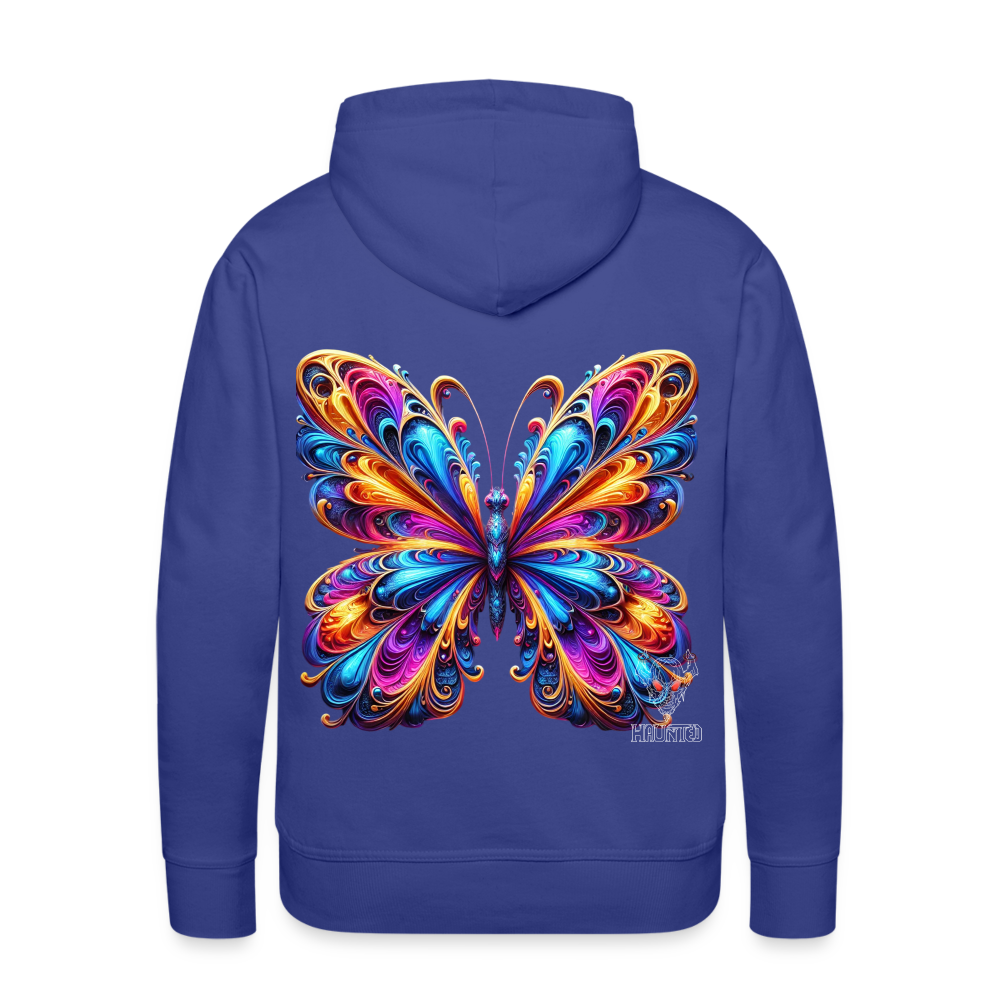 Men Hoodie Vibrant Butterfly Elegance - Königsblau