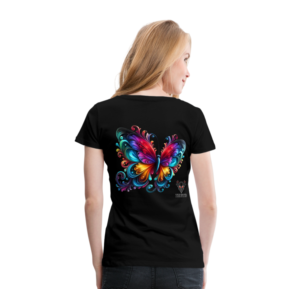 Woman T-Shirt Radiant Butterfly Art - Schwarz