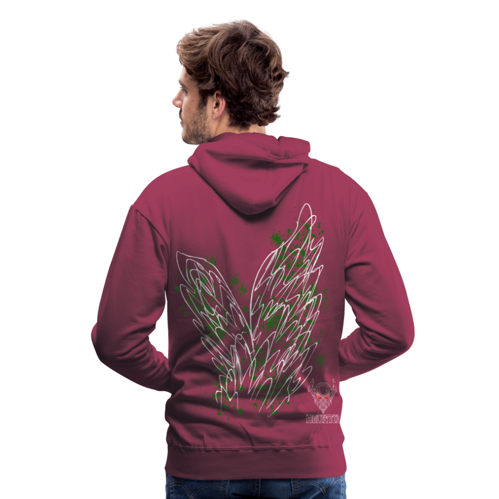 Men Hoodie Dark Green Wings - Bordeaux