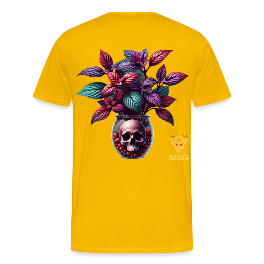 Men T-Shirt Skull Bloom Vase - Sonnengelb