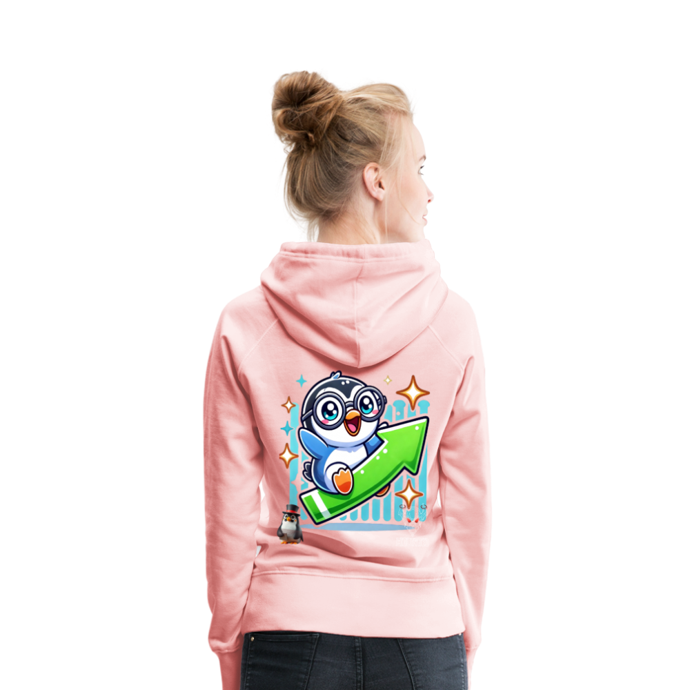 Women Hoodie KasPenguin Riding the Trend - Kristallrosa