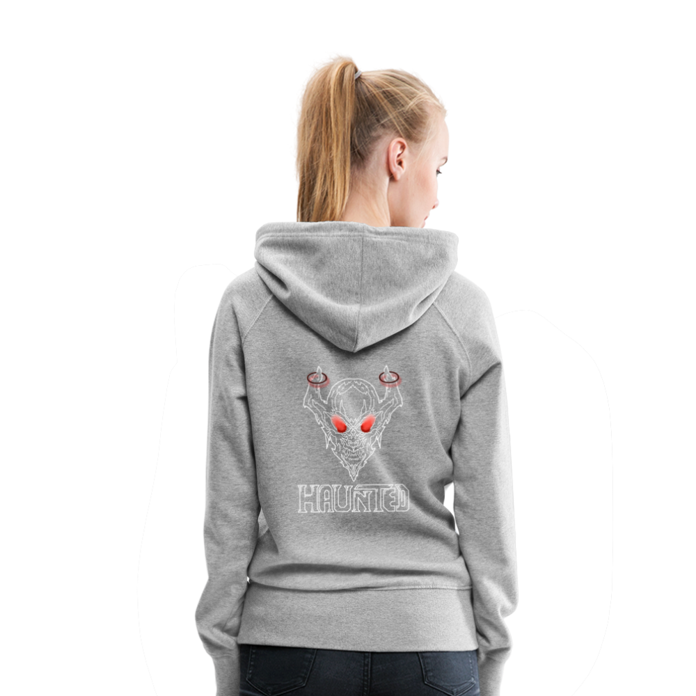 Women Hoodie Deamon White - Grau meliert