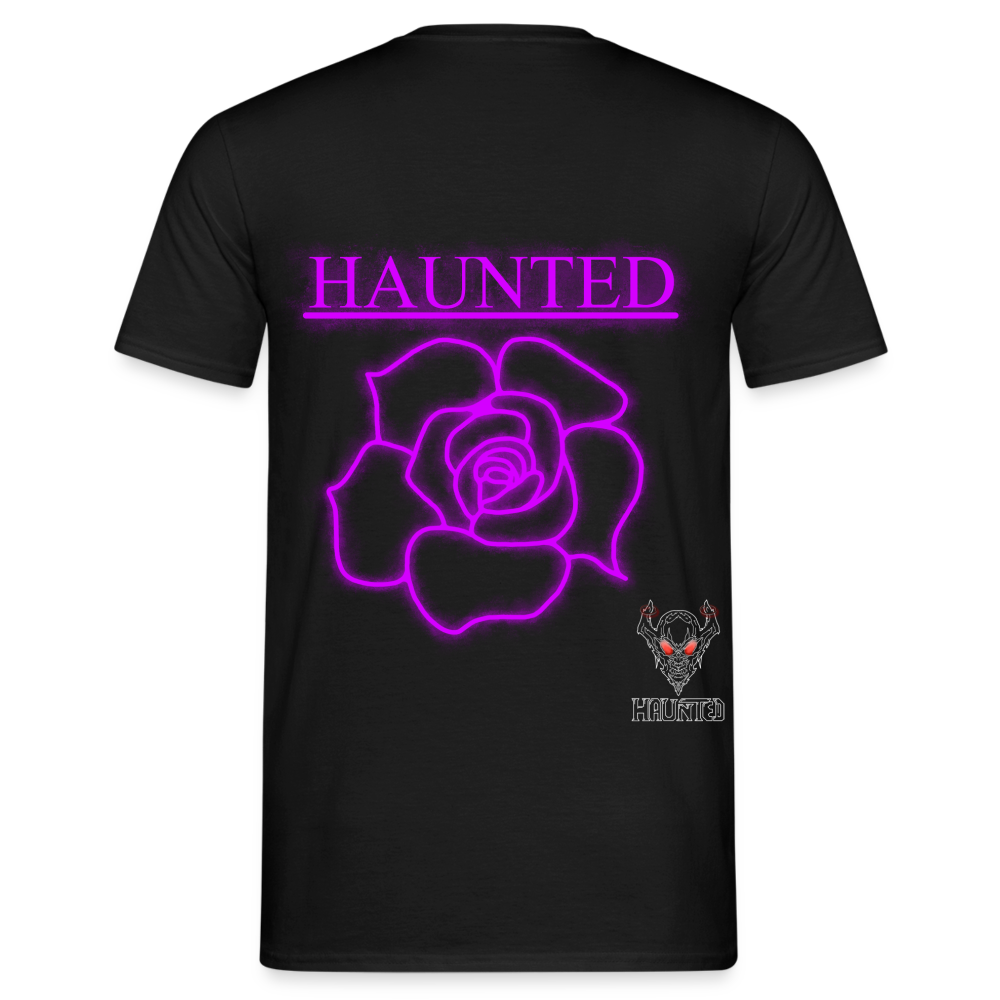 Men T-Shirt Pink Neon Rose - Schwarz