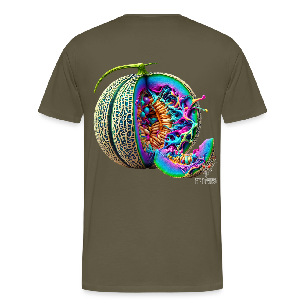 Men T-Shirt Neon Melon Art - Khaki