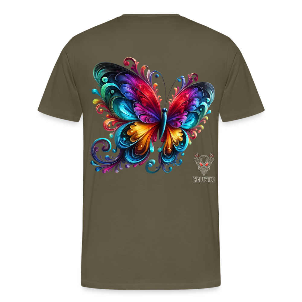 Men T-Shirt Radiant Butterfly Art - Khaki