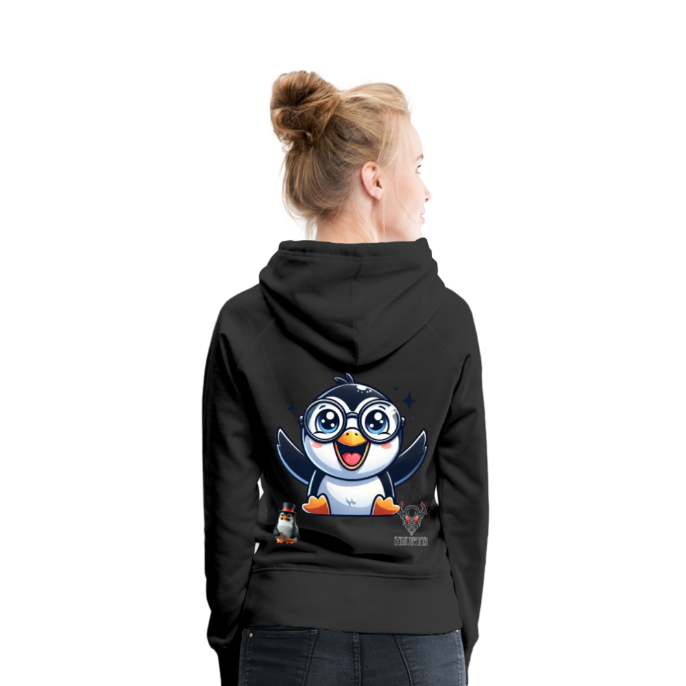 Women Hoodie KasPenguin Happy - Schwarz