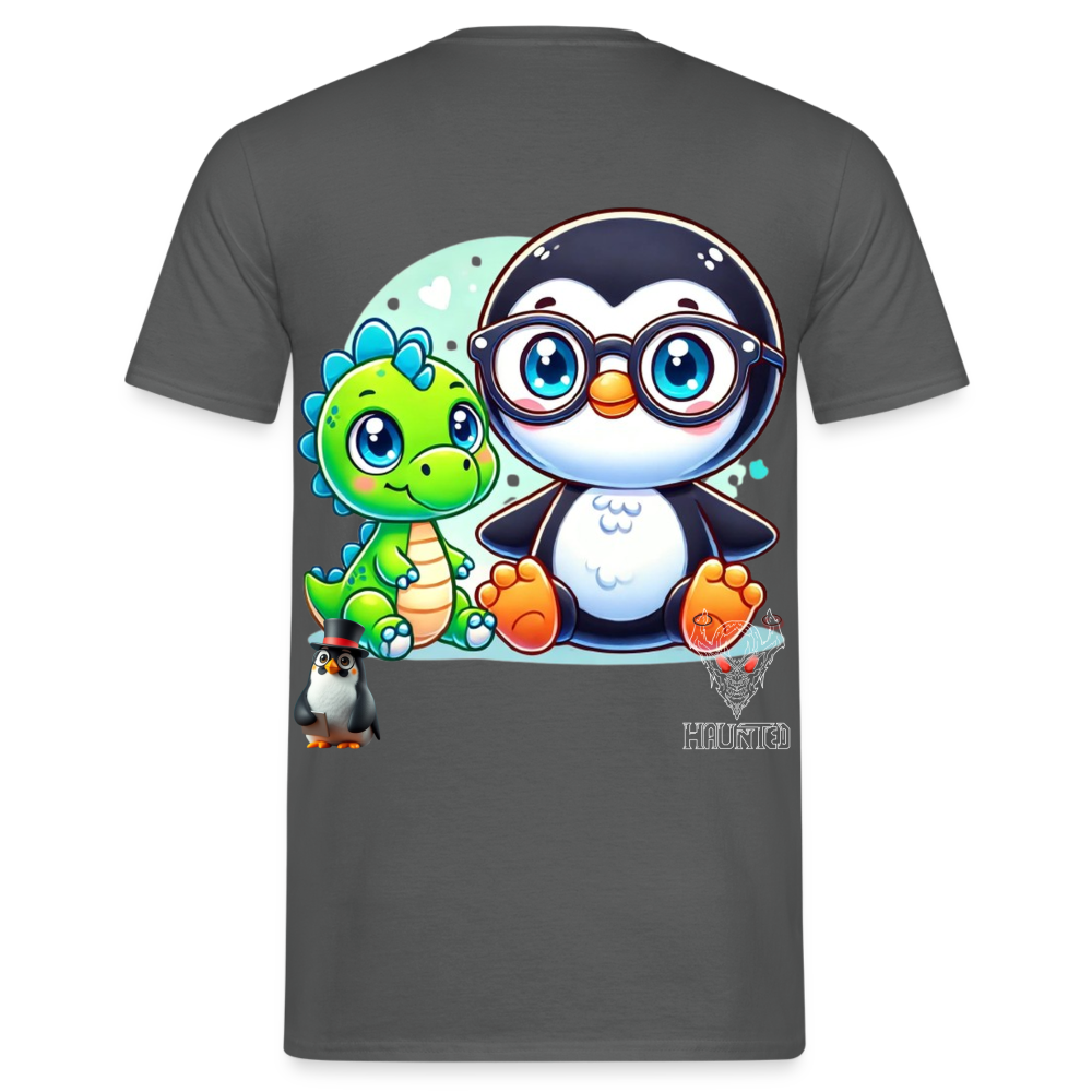 Men T-Shirt KasPenguin with Dinosaur - Anthrazit