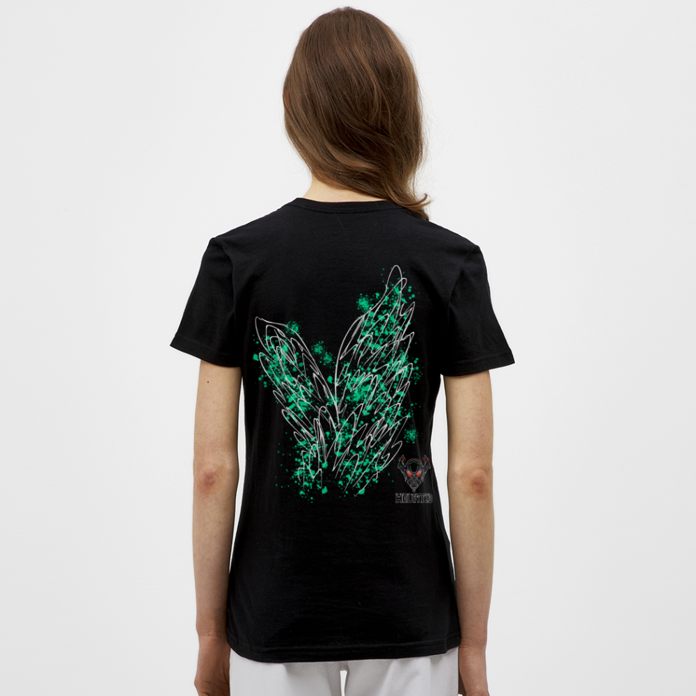 Women T-Shirt Turquoise Wings - Schwarz