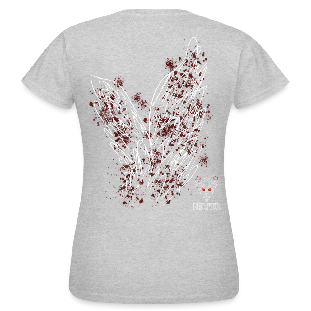 Women T-Shirt Dark Red Wings - Grau meliert