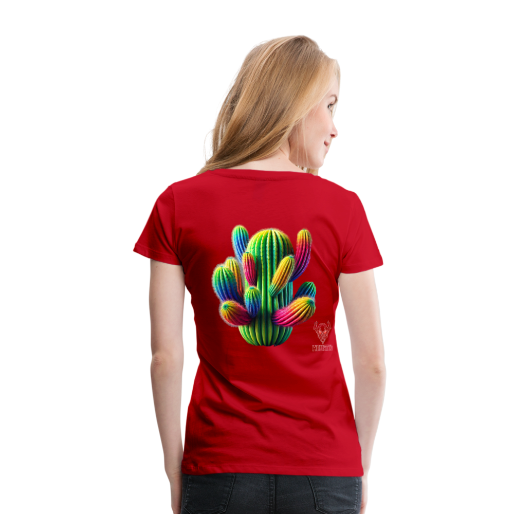 Woman T-Shirt Prismatic Cactus Bloom - Rot