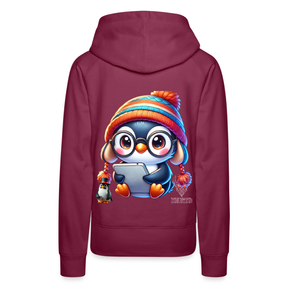 Women Hoodie KasPenguin with Pad - Bordeaux