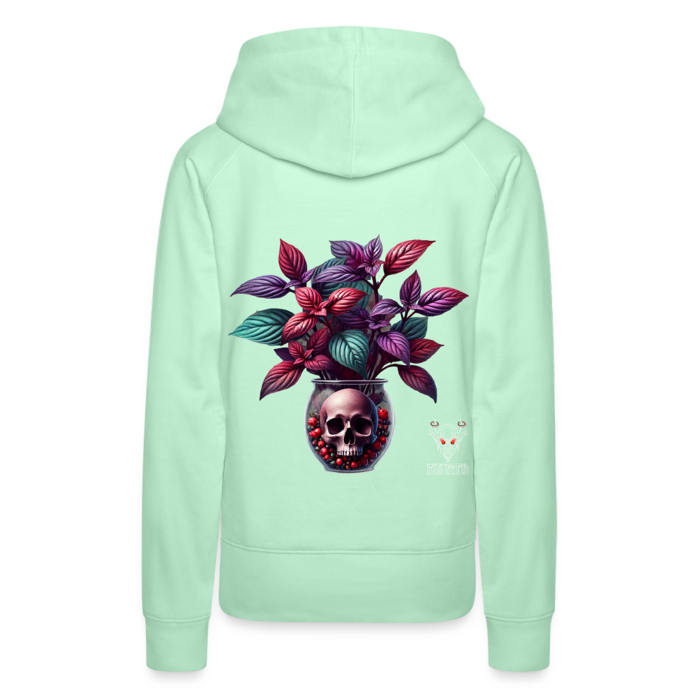 Woman Hoodie Skull Bloom Vase - helles Mintgrün
