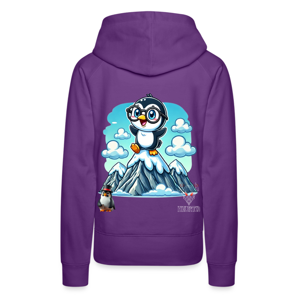 Women Hoodie KasPenguin on Top - Purple