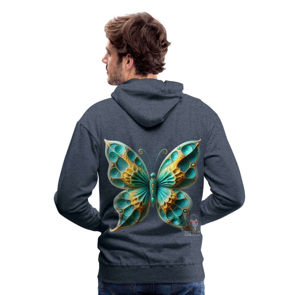 Men Hoodie Aqua Wing Symphony - Jeansblau