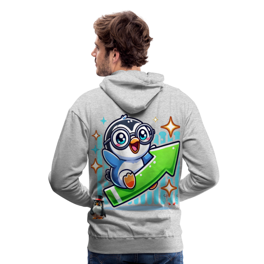 Men Hoodie KasPenguin Riding the Trend - Grau meliert