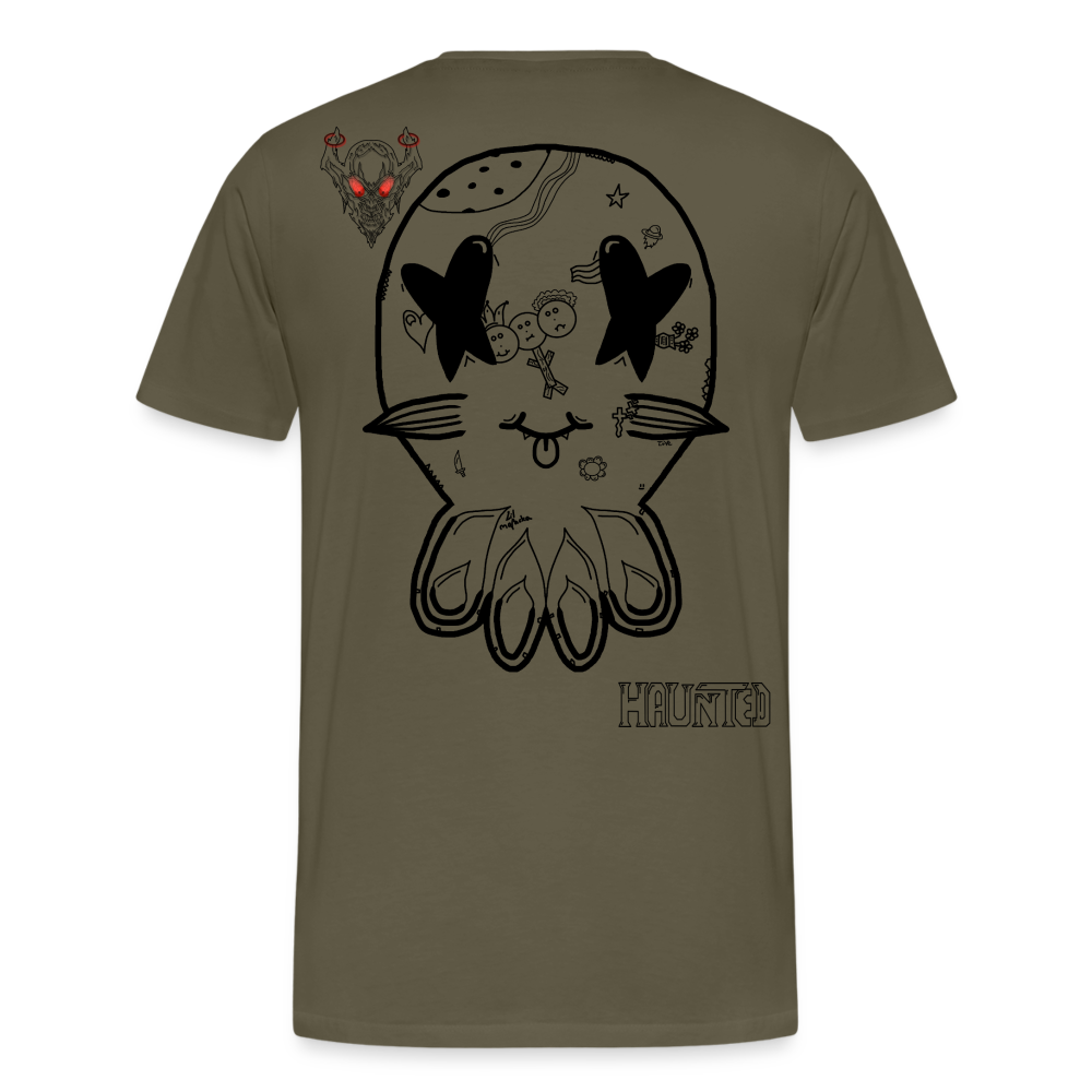 Man T-Shirt Ghost Doodle Dark - Khaki