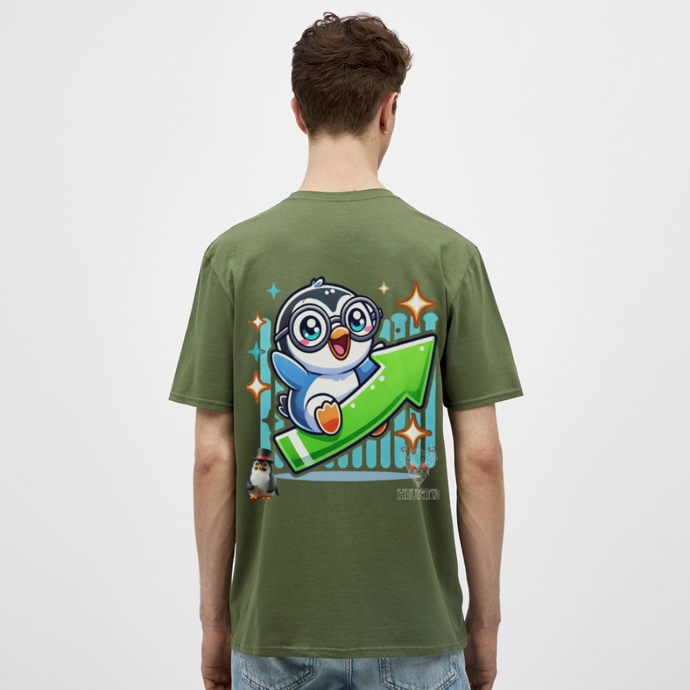 Men T-Shirt KasPenguin Riding the Trend - Militärgrün