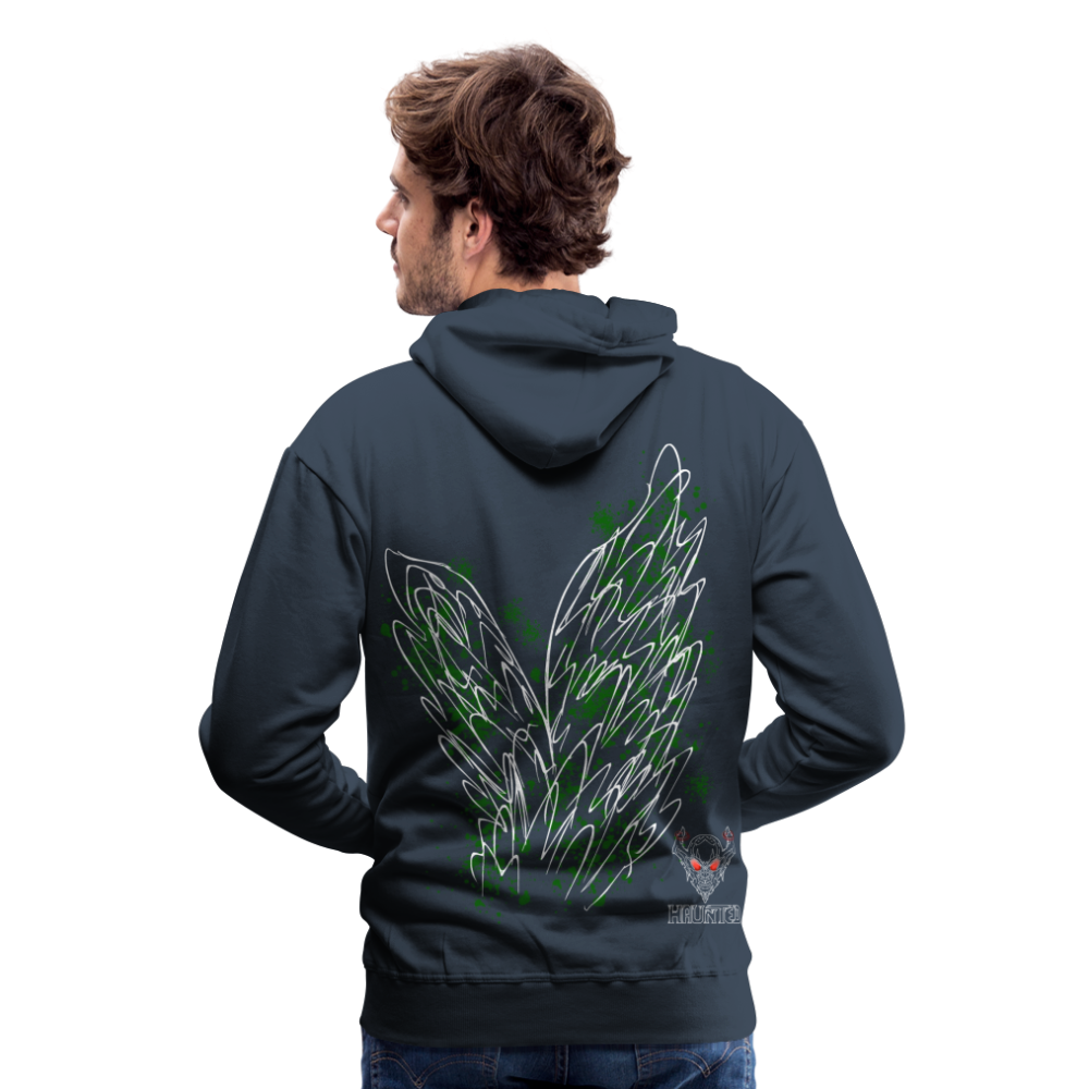 Men Hoodie Dark Green Wings - Navy