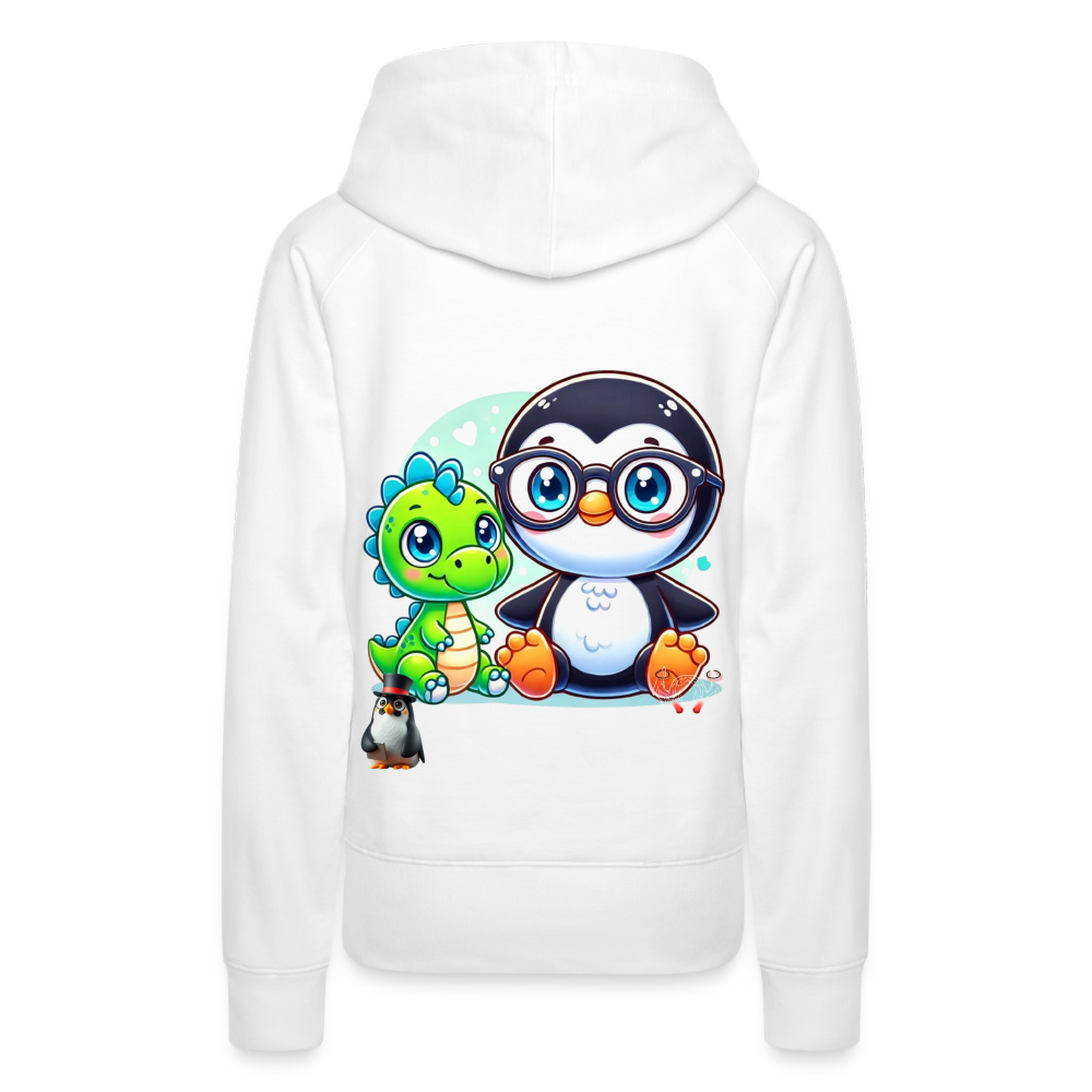 Women Hoodie KasPenguin with Dinosaur - Weiß