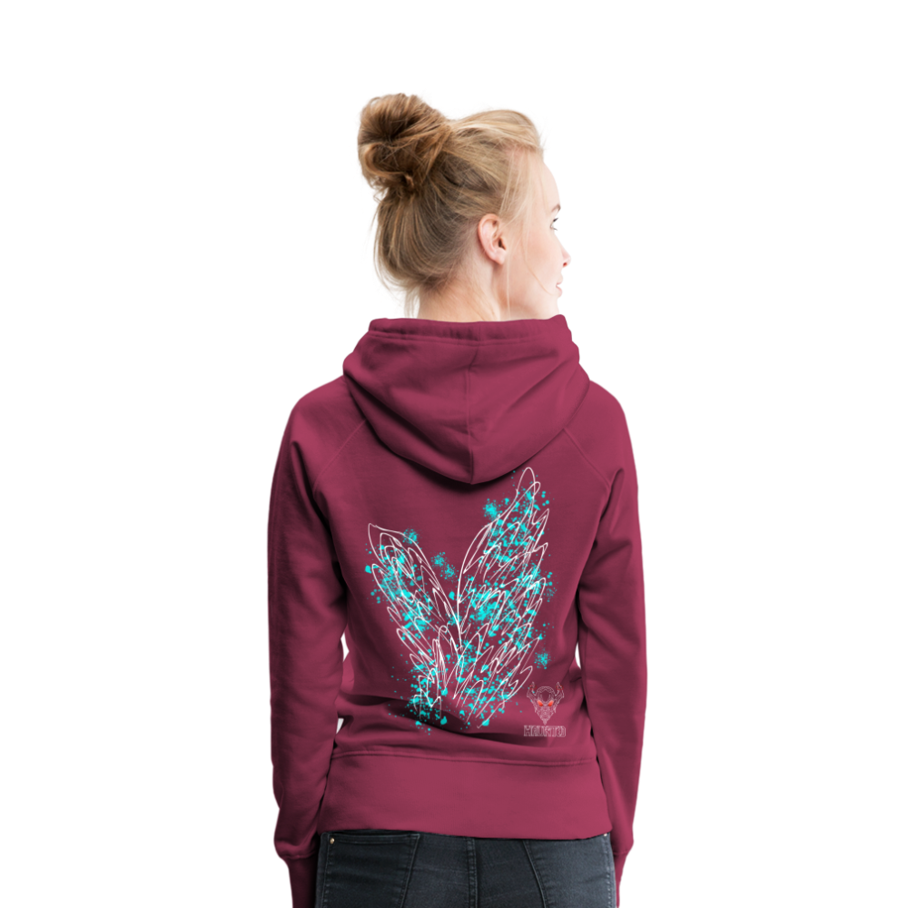 Women Hoodie Aqua Wings - Bordeaux