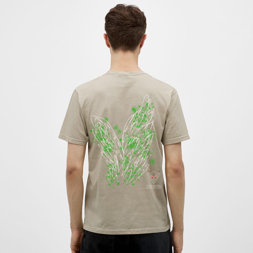 Men T-Shirt Green Wings - Sandbeige