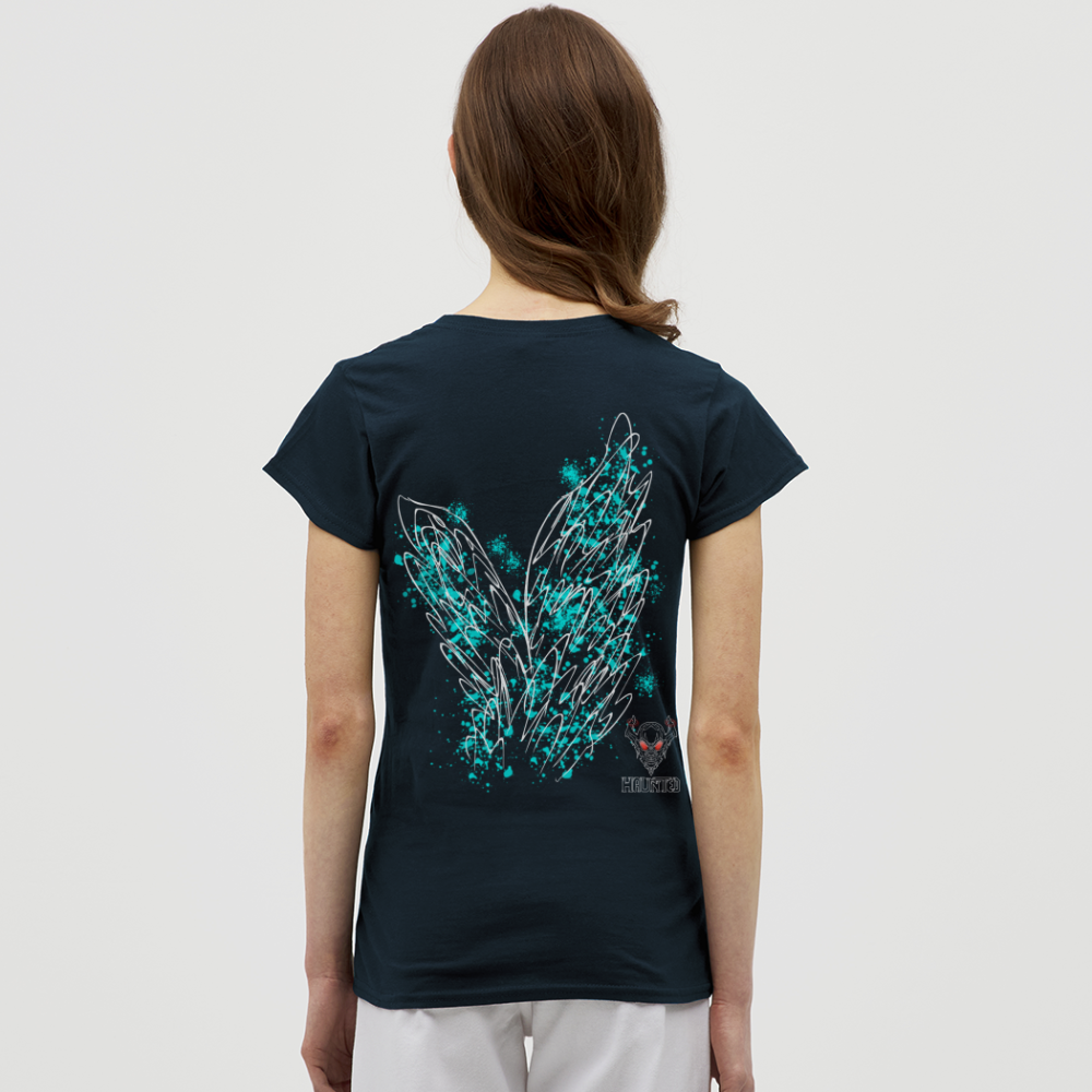 Women T-Shirt Aqua Wings - Navy