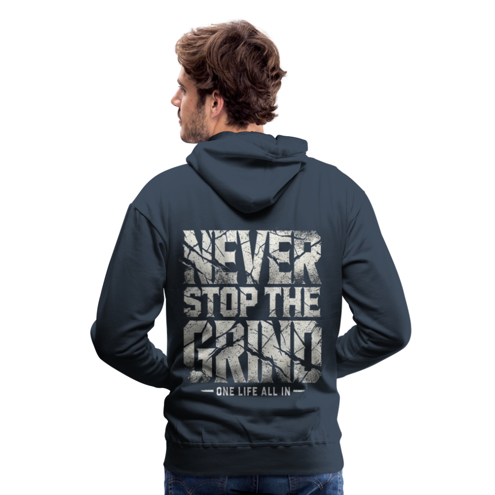 Men Hoodie Never Stop The Grind - Navy