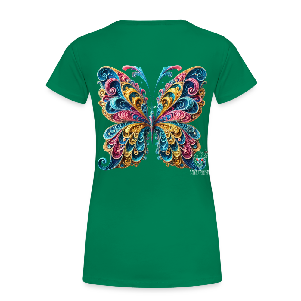 Woman T-Shirt Whimsical Butterfly Harmony - Kelly Green