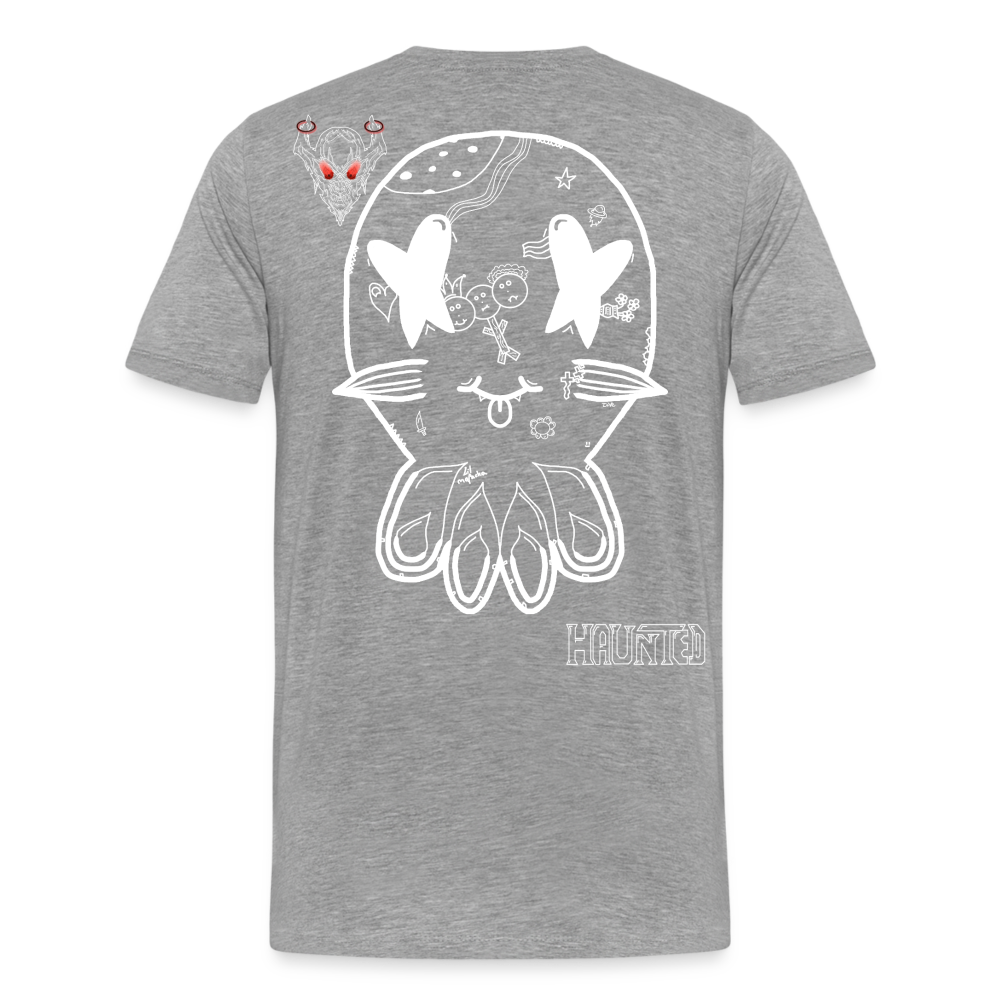 Man T-Shirt Ghost Doodle Light - Grau meliert