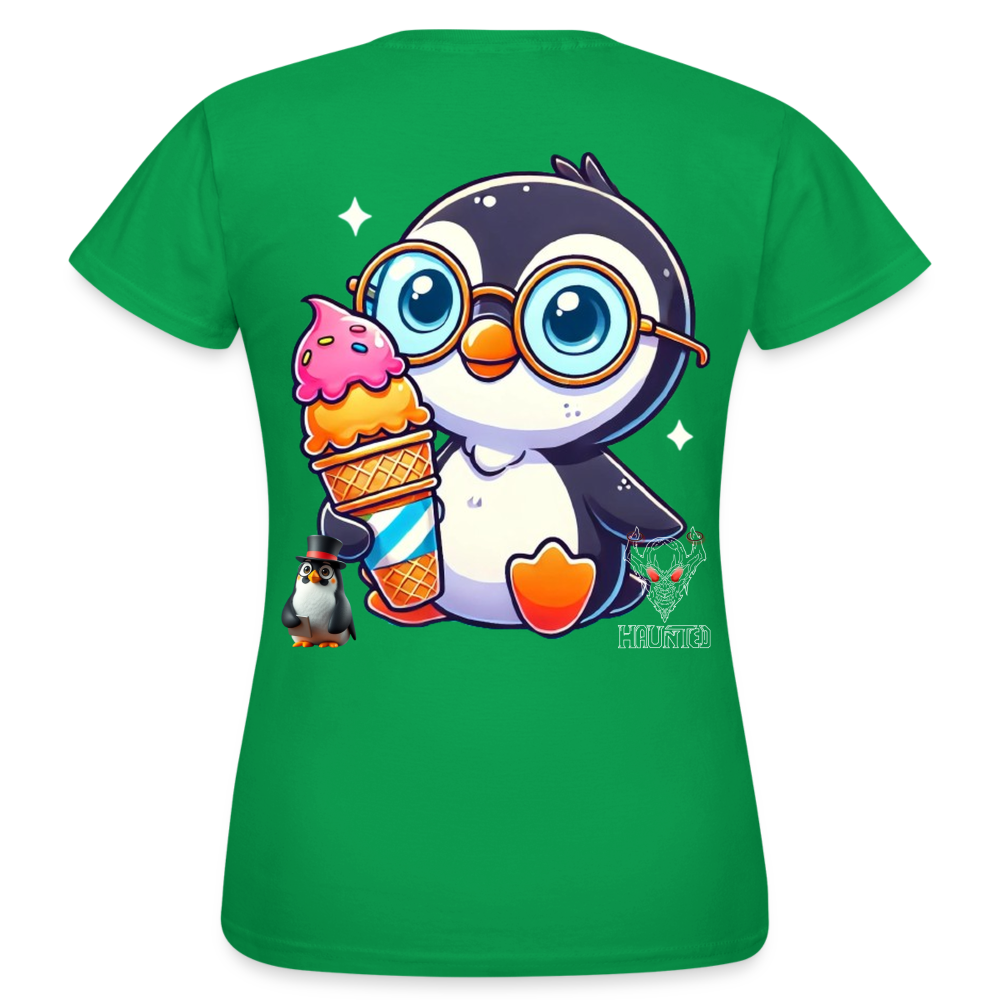 Women T-Shirt KasPenguin with Ice - Kelly Green