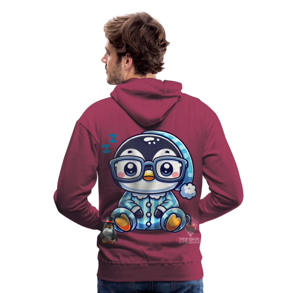 Men Hoodie KasPenguin in Pyjama - Bordeaux