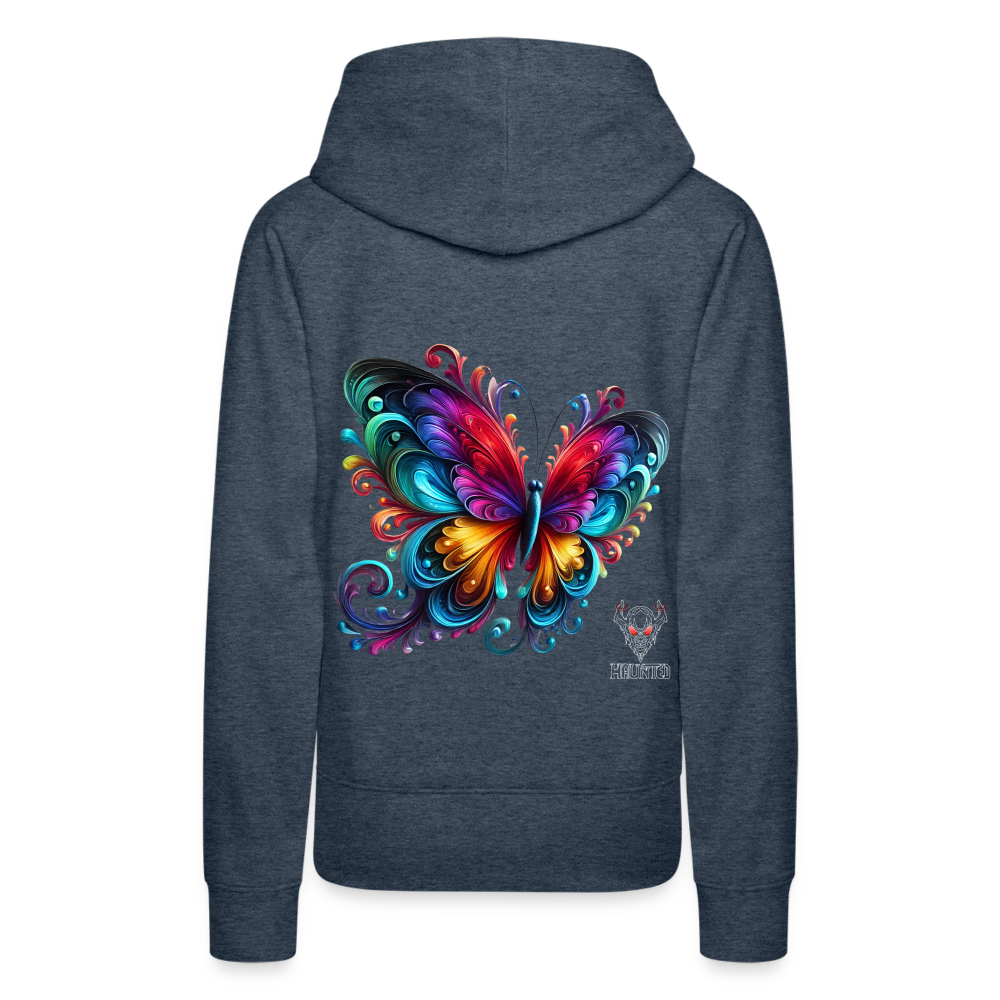 Woman Hoodie Radiant Butterfly Art - Jeansblau