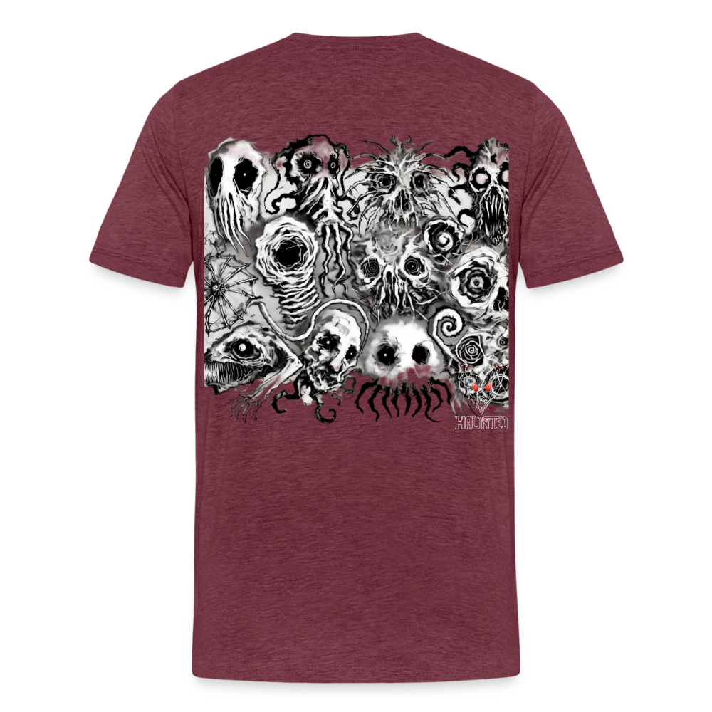Men T-Shirt Nightmare Veil Creatures - Bordeauxrot meliert